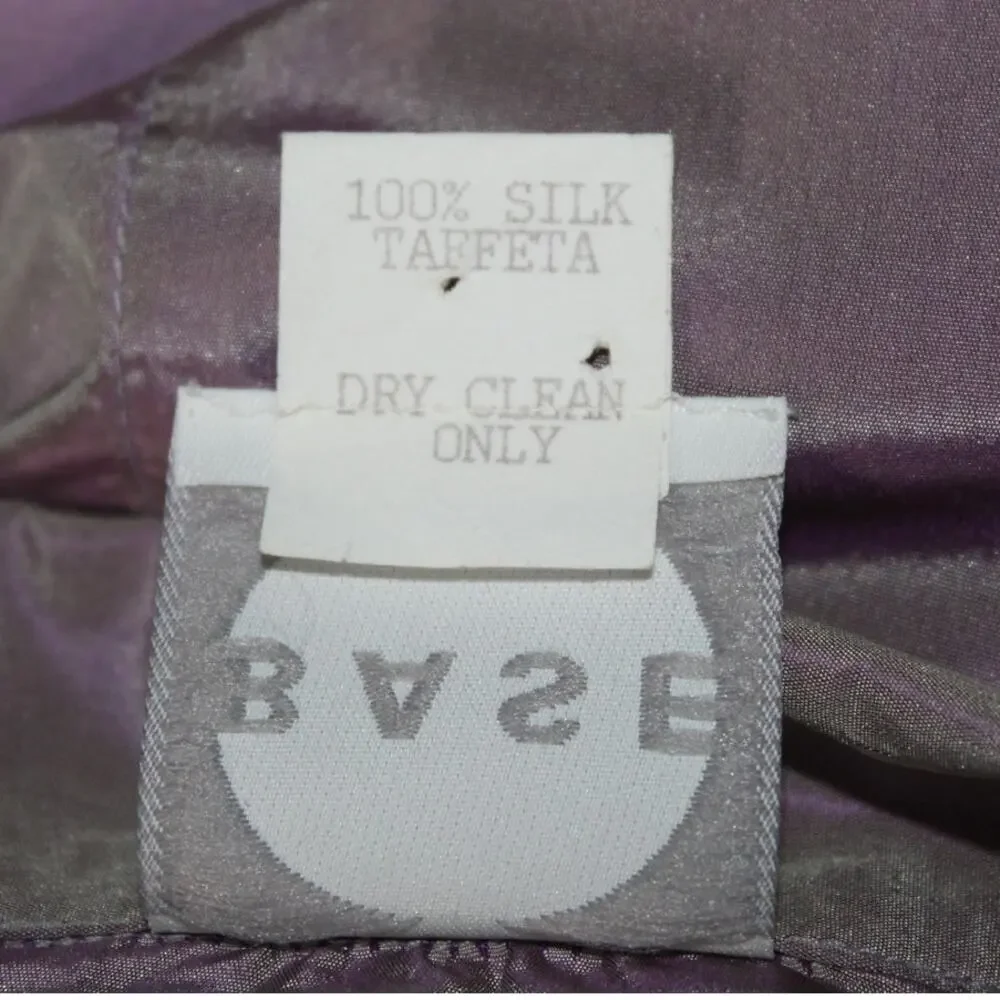 VTG Y2K 90s Base coat dress iridescent purple gray 100% silk taffeta M cyber - Picture 6 of 7